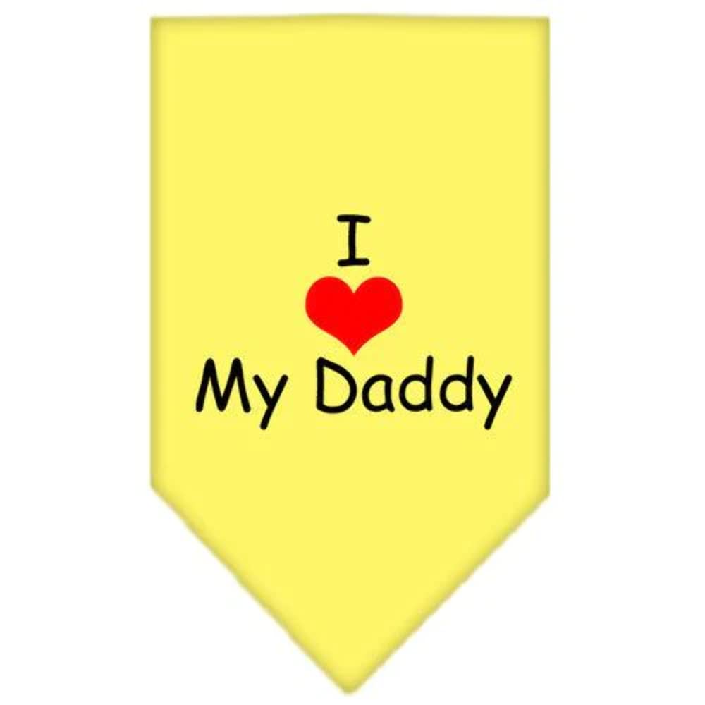 Mirage Pet Products I Heart My Daddy Screen Print Bandana for Pets, Large, Yellow