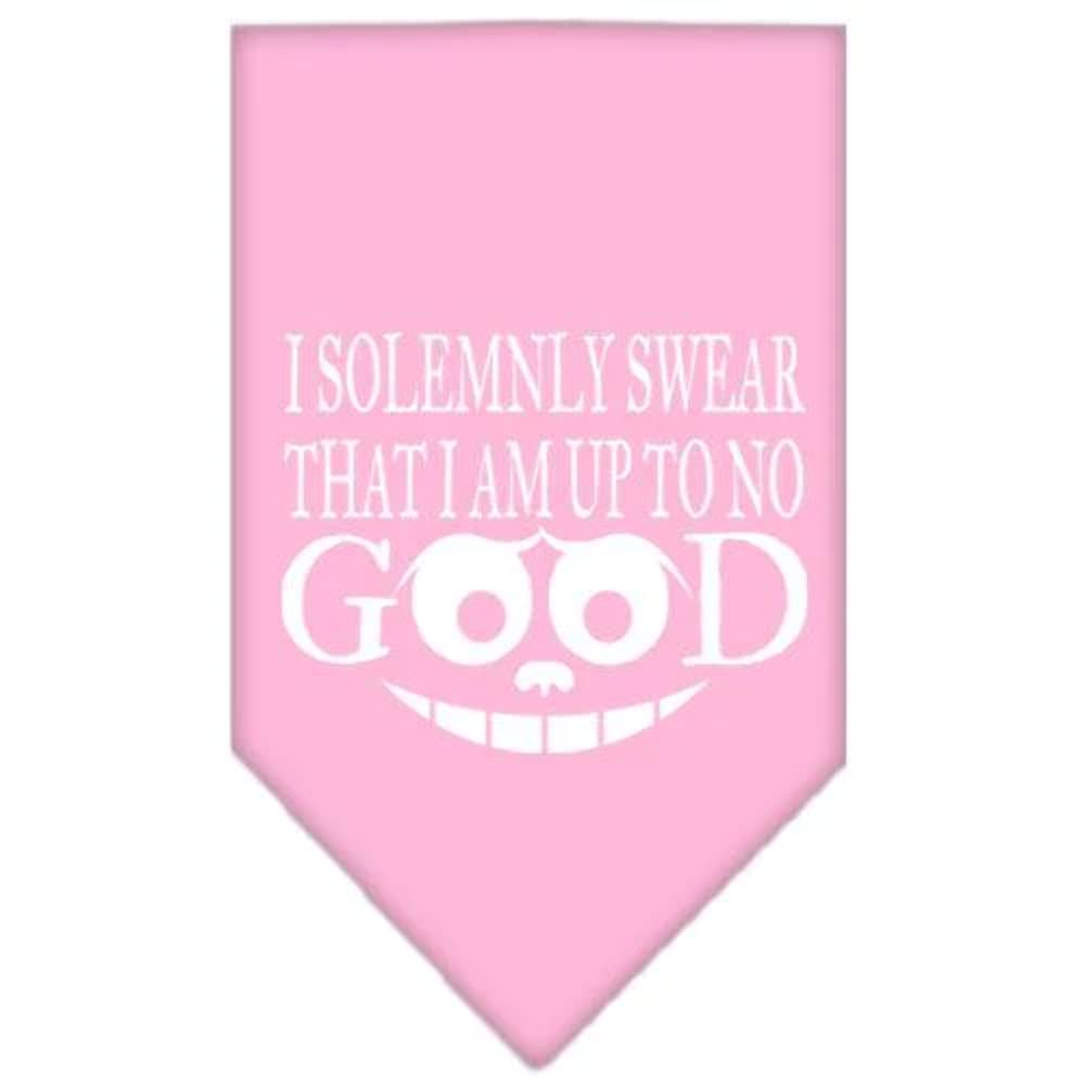 Pet and Dog Bandana Screen Printed, &quot;I Solemnly Swear That I Am Up To No Good&quot; Grey Small