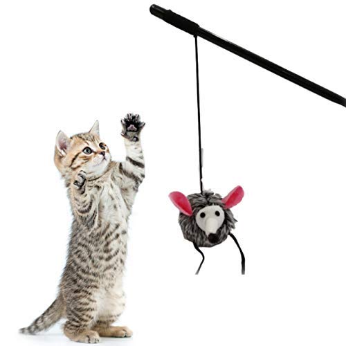 Psk Pet Mart Cat Teaser Playing Mice Stick With Sound For Cat And Kitten