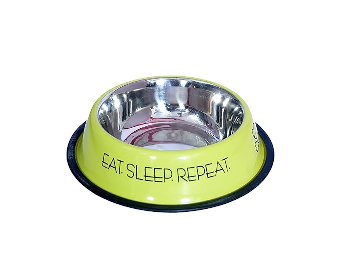 Wike Stainless Steel Pet Feeding Bowl  Large 900Ml Capacity  Unique Design With AntiSkid Base NonToxic & 100% Safe For Dogs