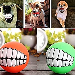 RvPaws Dog Squeaky Sound Ball Puppy Chew Teeth Toy Squeaker Ball Funny Playing Toys for Dogs, Cat and Puppies  Pack of 1 (Color