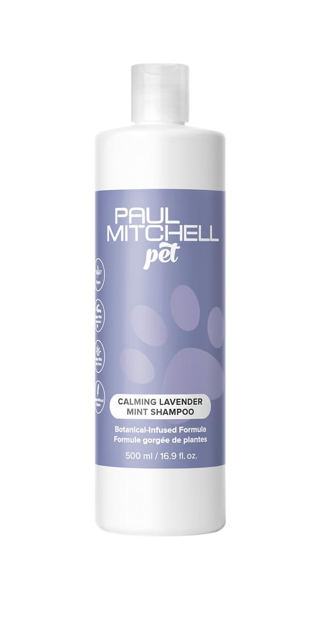 Paul Mitchell Pet Calming Lavender Mint Shampoo, Botanical-Infused Dog Shampoo, 16.9 Fl. Oz
