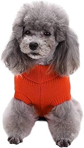 Chborchicen Small Dog Sweaters Knitted Pet Cat Sweater Warm Dog Sweatshirt Dog Winter Clothes Kitten Puppy Sweater (Xx-Small, Or