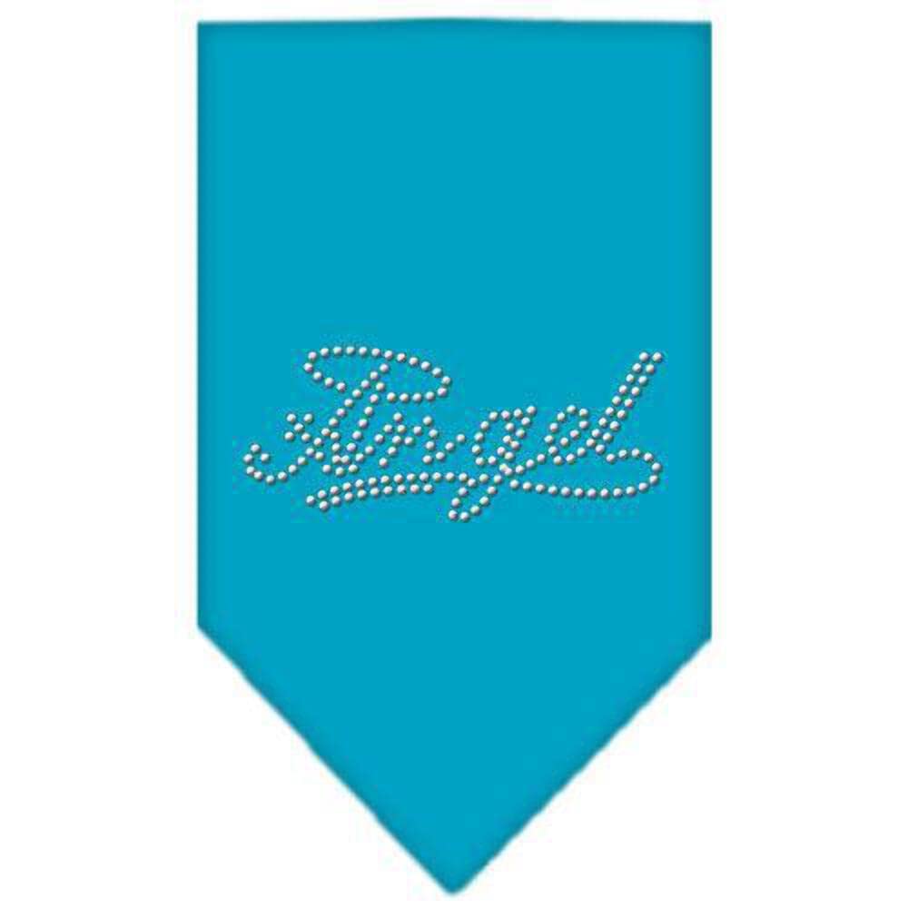 Mirage Pet Products Angel Rhinestone Bandana, Large, Turquoise