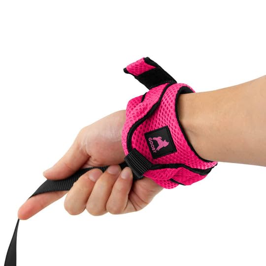 Gooby Soft Mesh Wrist Band Surfer Leash - Flamingo Pink, 6 Ft - Comfortable Hands Free Leash With Elastic Band For Small, Medium And Large Dogs