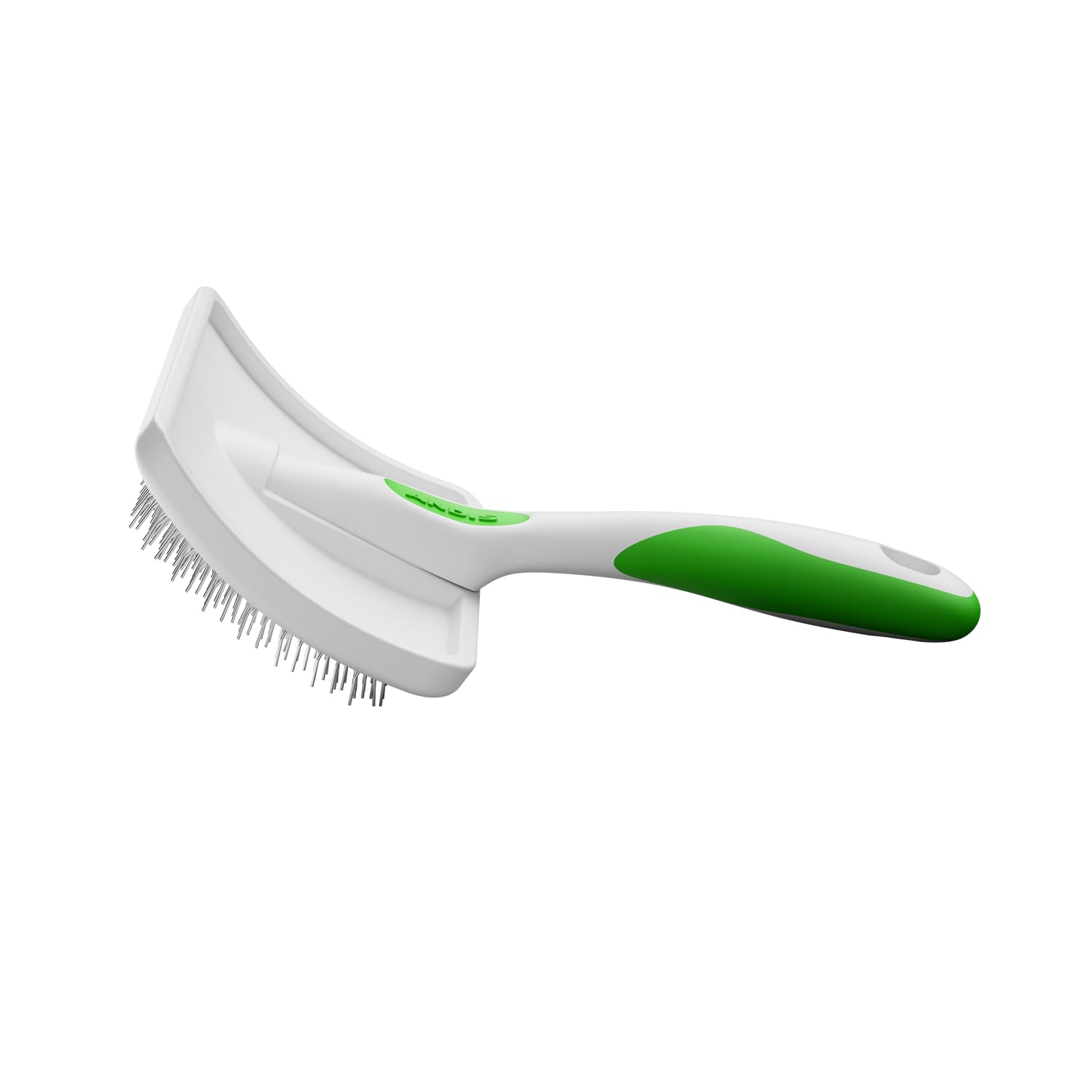 Andis 68540 Self-Cleaning Animal Slicker Brushes With Curved Stainless-Steel Bristles For All Breeds - Reduces Shedding By Up To 90%, Removes Tangles, Dirt & Loose Hair ?Large, Green
