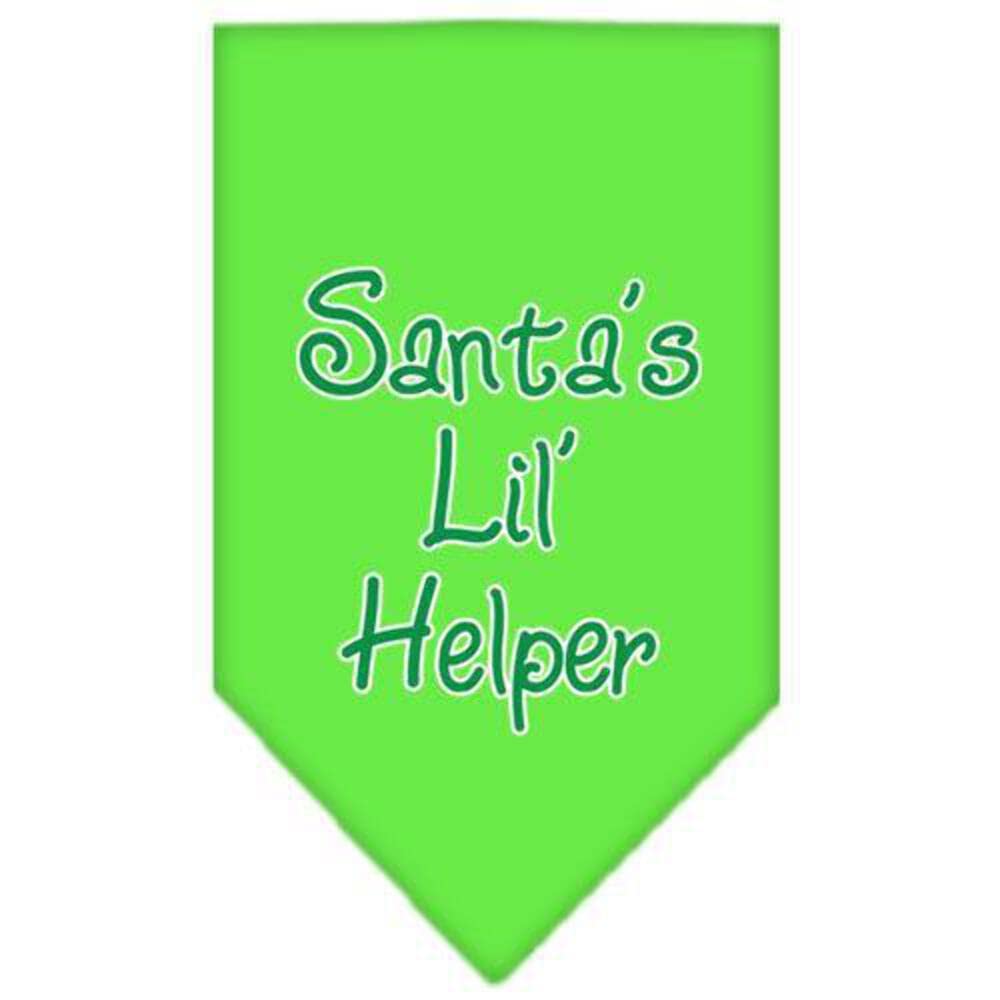 Christmas Pet and Dog Bandana Screen Printed, &quot;Santa's Lil Helper&quot; Orange Large