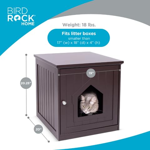 Internet's Best Decorative Cat House & Side Table, Espresso, Engineered Wood, Model 10170-A2, Multi-Functional Pet Furniture