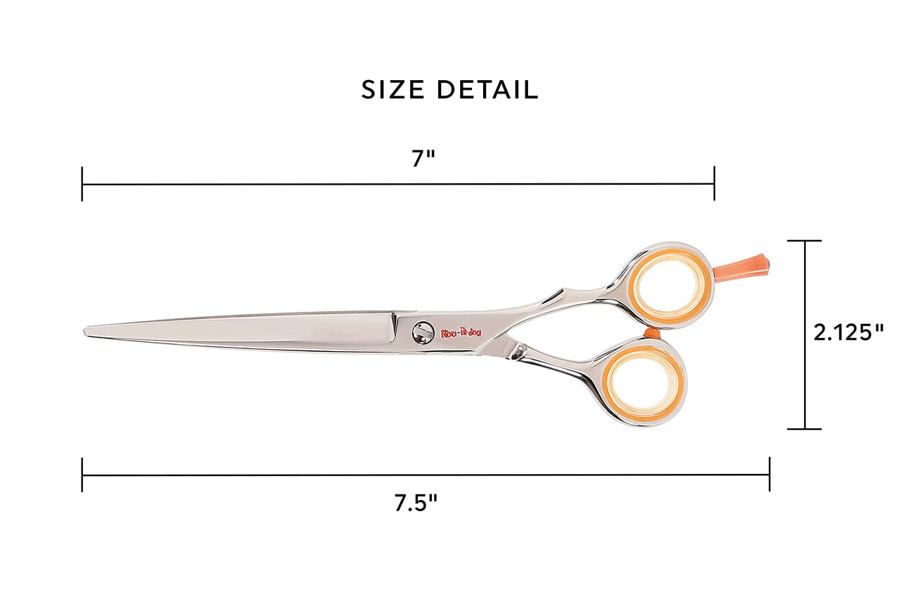 Cricket Centrix Roc-It Dog R 700 7” Professional Hair Cutting Shear Precision Cast Convex Blade Scissor, Offset Grip