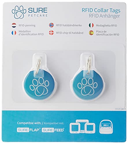SureFlap SureFeed RFID Collar Tags Pack of Two, Small, Multicolor - Pet Care Accessories for Cats and Dogs