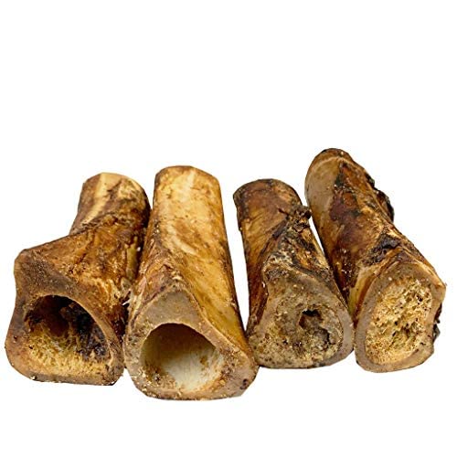 Amazing Dog Treats - 5-6 Inch Meaty Beef Marrow Bones (4 Count) - Best for Dogs - Long Lasting Chew - Filled Marrow
