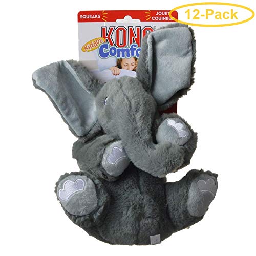 Kong Comfort Kiddos Dog Toy - Elephant Large - (6.2' W X 8.8' H) - Pack Of 12
