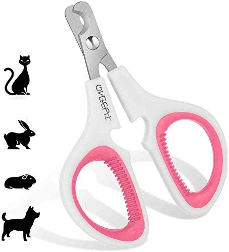 OneCut Pink Pet Nail Clippers - Professional Cat, Kitten, Puppy, Rabbit & Small Dog Nail Trimming Tool, Sharp & Safe Design
