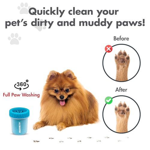 Dexas Mudbuster Portable Dog Paw Cleaner, Small, Blue,Pw700312