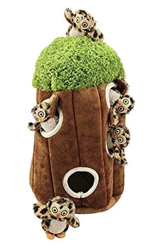 Glow Pups Dog Toy Tree With Hide And Seek Plush Toys, Owl Dog Toy, Dog Squeaky Toy, Puzzle Toy For Small And Medium Size Dogs, Dog Toy With Squeaker, Multipack Dog Toy (Tree With Owls, Large)