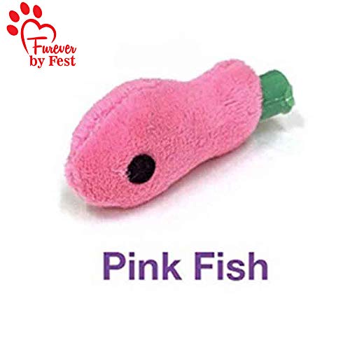 Furever Cat Toy Attachments - 3 Multi-Colored Rubber Toys: Mouse, Fish, Feather for Interactive Play