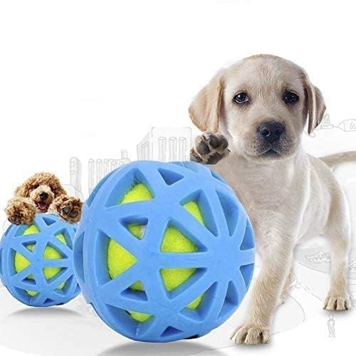 D&C Paws Natural Rubber Squeaky Interactive Ball Toy, Ball In Ball Pet Toy For Small Dogs & Puppies (Set Of 3, Multicolor)