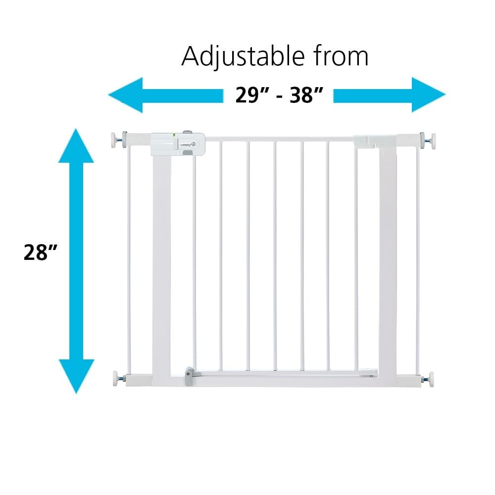 Safety 1St Easy Install Walk Thru Baby Gates For Doorways, Baby Gate With Door, Dog Gates, Fits Between 29' And 38', Easy Install 28' Tall, Black