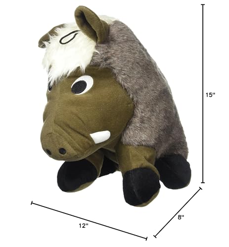 Pet Lou War-14 Warthog-Shaped Dog Plush Toy, 14-Inch Length