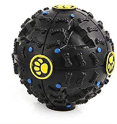 JAINSONS PET PRODUCTS 11.5 CM Dog Chew Toy Ball with Treat Dispenser Durable Rubber Interactive Food Puzzle Toy for Dogs & Puppi