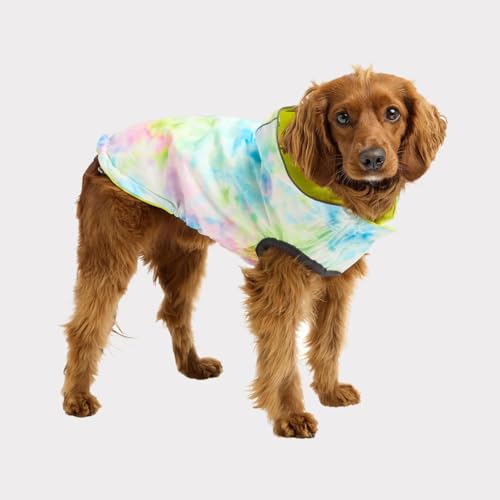 Gf Pet Reversible Raincoat - Neon Yellow With Tie Dye - Xl