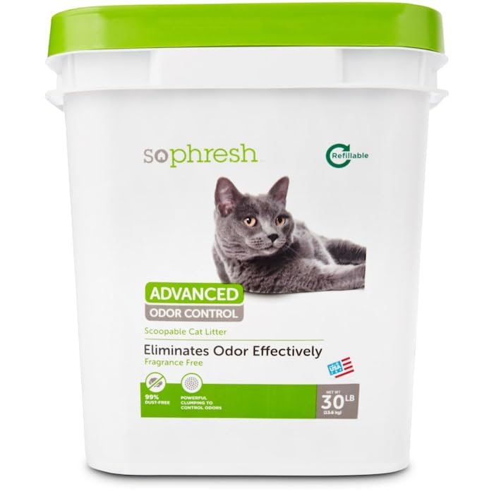 So Phresh Advanced Odor Control Scoopable Fragrance Free Cat Litter, 30 Lbs.