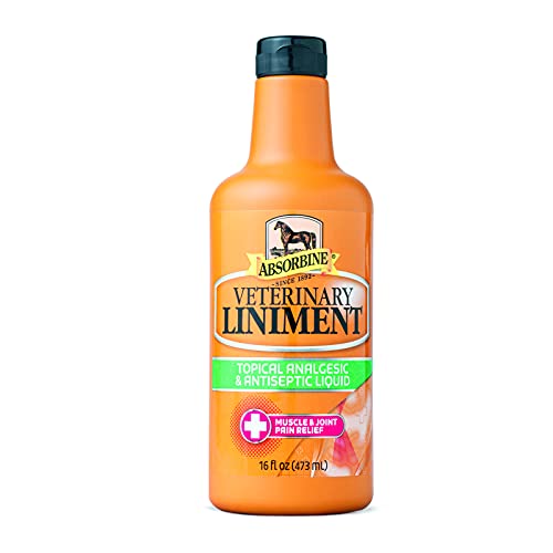 Absorbine Veterinary Liniment Liquid for Muscle & Joint Pain Relief, 16oz Bottle, Orange