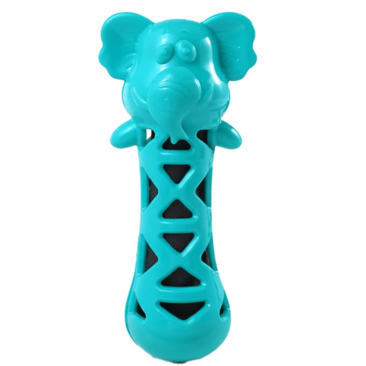 Petz R Us Pet Chew Elephant Toy  Soft Squeaky For Dogs & Puppies, Durable & Safe Teething For Small & Medium Breeds Green