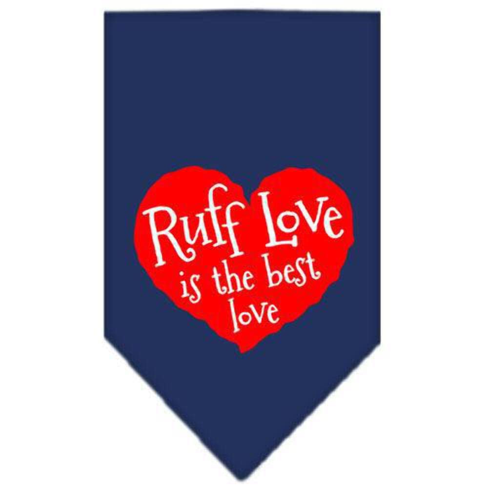 Mirage Pet Products Ruff Love Screen Print Bandana for Pets, Small, Navy Blue
