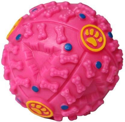 Pet Guard Dogs Interactive Squeaky Giggle Quack Dog Toy Ball Pet Food Dispenser Dog Pet ProductsLarge (Pink)
