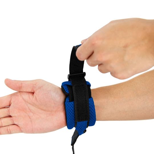 Gooby Soft Mesh Wrist Band Surfer Leash - Blue, 6 Ft - Comfortable Hands Free Leash With Elastic Band For Small, Medium And Larg