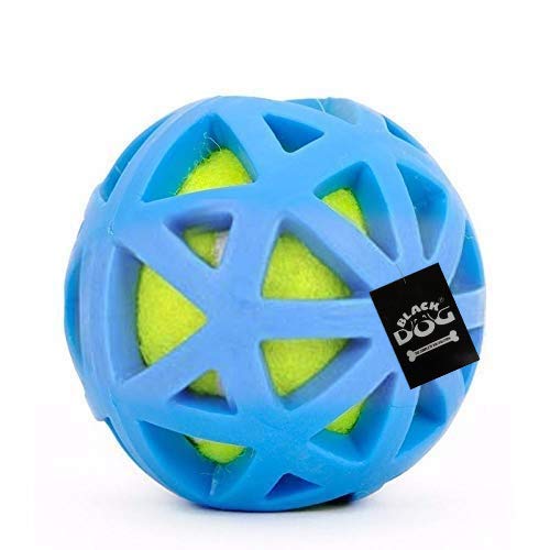 BLACK DOG Squeaky Dog Rubber Ball Interactive Dog, Kitten and Puppy Toy for Small and Medium Dogs (DesignColor May VaryPack of