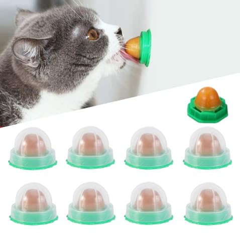 Balacoo 9 Pcs Cat Snacks Candy Ball - Wall Lickable Sugar Balls, Edible Cat Sugar Energy Balls, Cat Lickable Treats Balls, Kitte