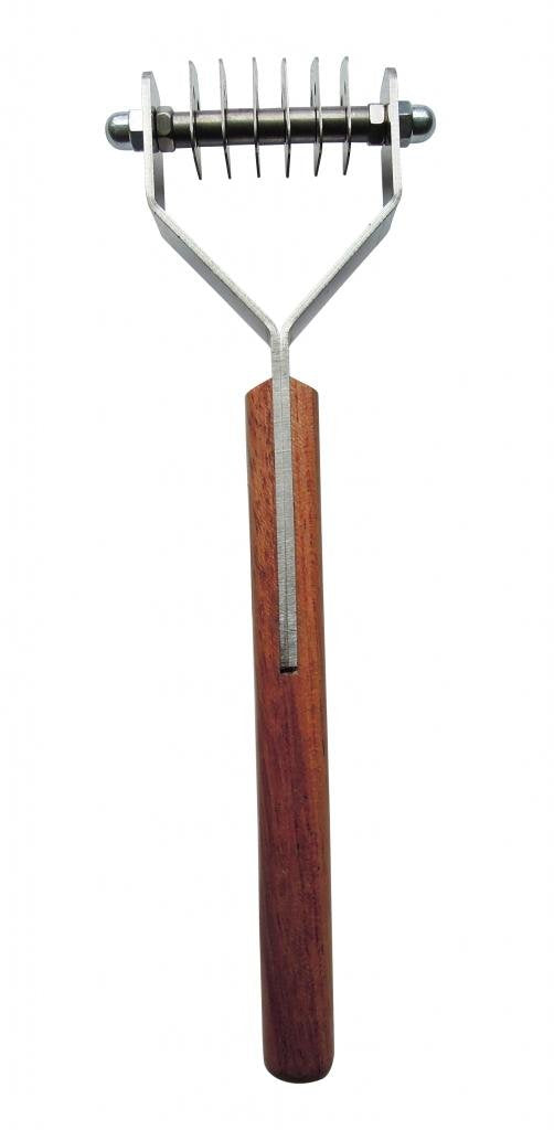 Mars Coat King Dematting Undercoat Grooming Rake Stripper Tool For Dogs And Cats, Stainless Steel With Wooden Handle For Thick C