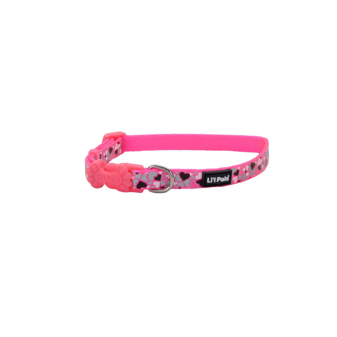 Lil Pals Reflective Collar Pink with Hearts