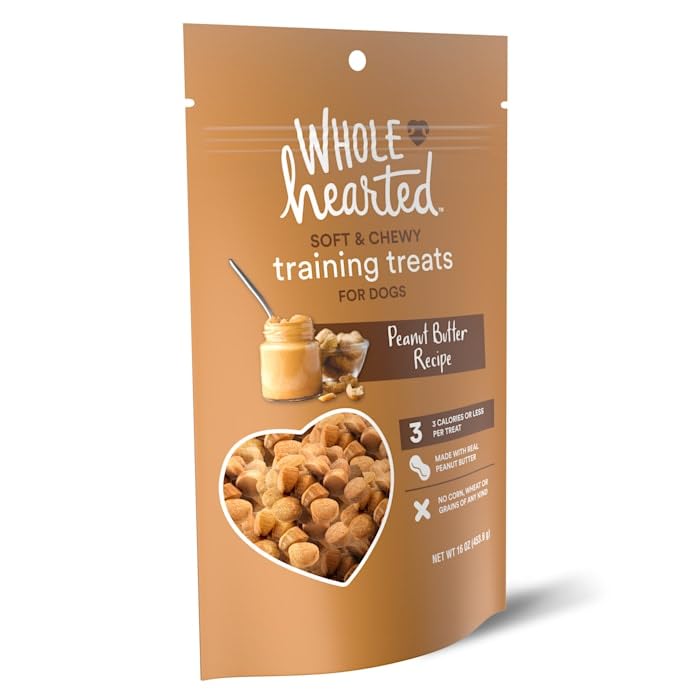 WholeHearted Grain-Free Tender Tidbits Peanut Butter Recipe Dog Training Treats 16 oz.