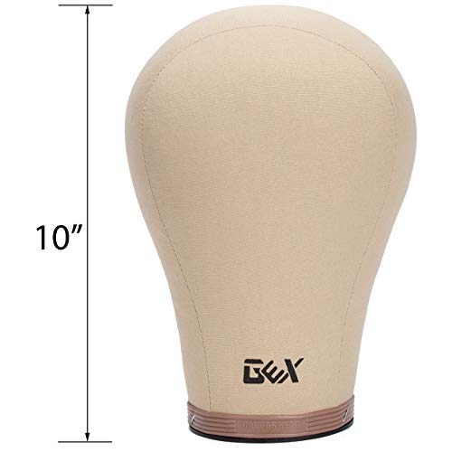 Gex 20-24 Cork Canvas Block Head Mannequin Head Wig Display Styling Head With Mount Hole (Light Brown, 20)