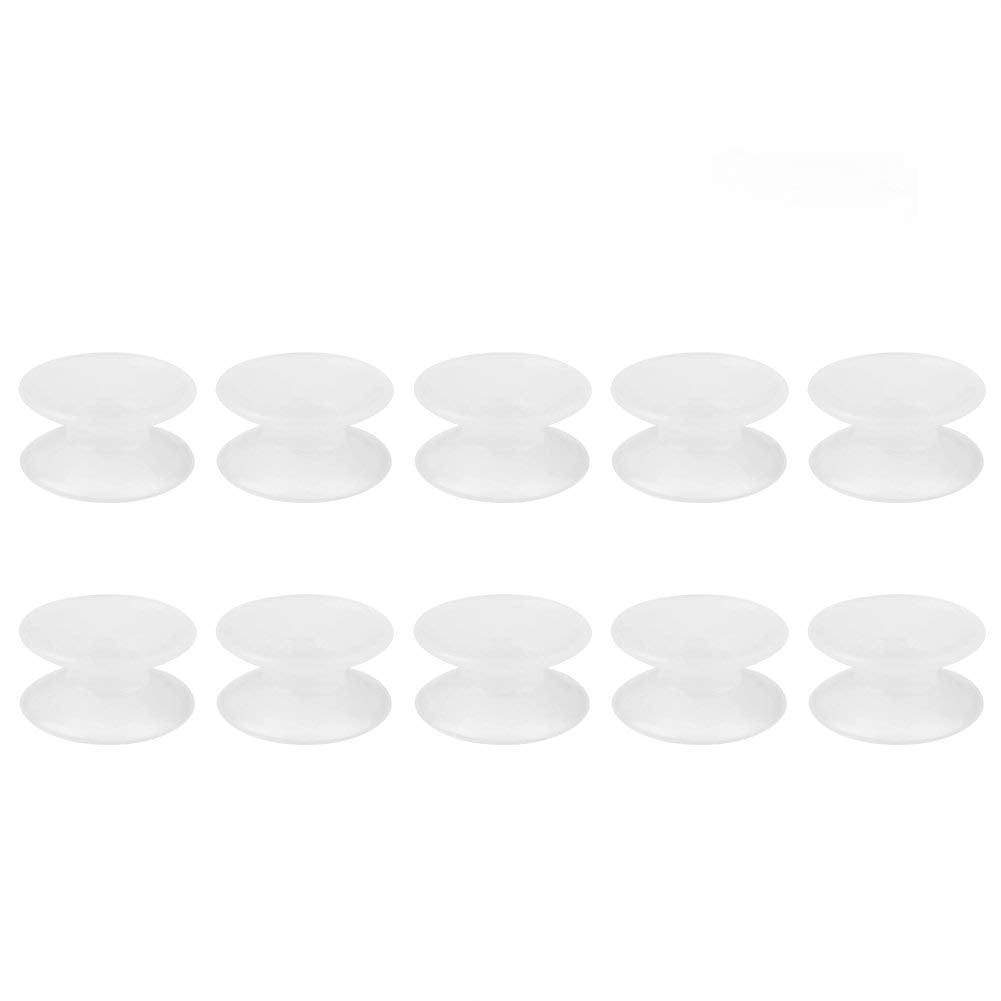 GLOGLOW 10Pcs Double Sided Suction Cups, 0.8 Inch Transparent Silicone Aquarium Suction Cups Glass Table Top Bumpers Spacers for