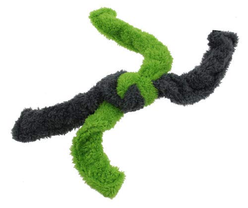 Cycle Dog Duraplush Large Green Grey Spring Thing: Sqeakerless Eco-Friendly and Durable Toy for Dogs | Perfect for Fetch and Tug