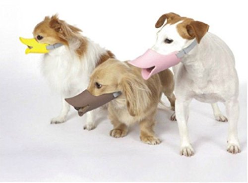 NACOCO Anti Bite Duck Mouth Shape Dog Mouth Covers Anti-Called Muzzle Masks Pet Mouth Set Bite-Proof Silicone Material (Yellow,