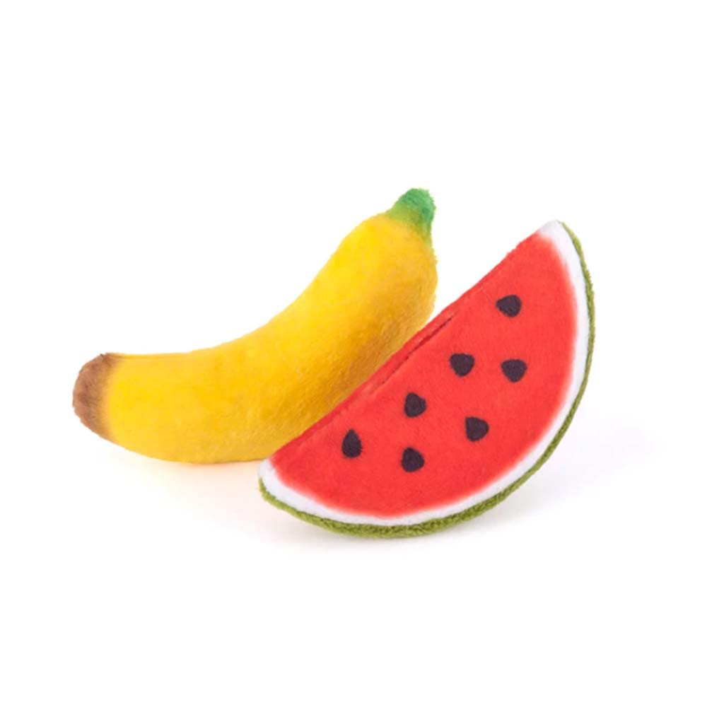 P.L.A.Y. Cute Cat Toys - Feline Frenzy Fruit Food Themed Organic Catnip Filled Toy, Great for Adult Cats and Kittens - Machine W