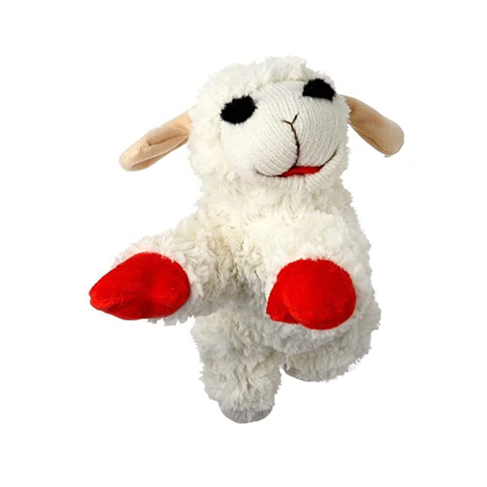 Multipet Mini Lamb Chop 6'' Bundle Small Dog Toys | White, Black & Brown | Lambchop Squeaker Dog Pet Toy 6'' Plush | Small | 3-P