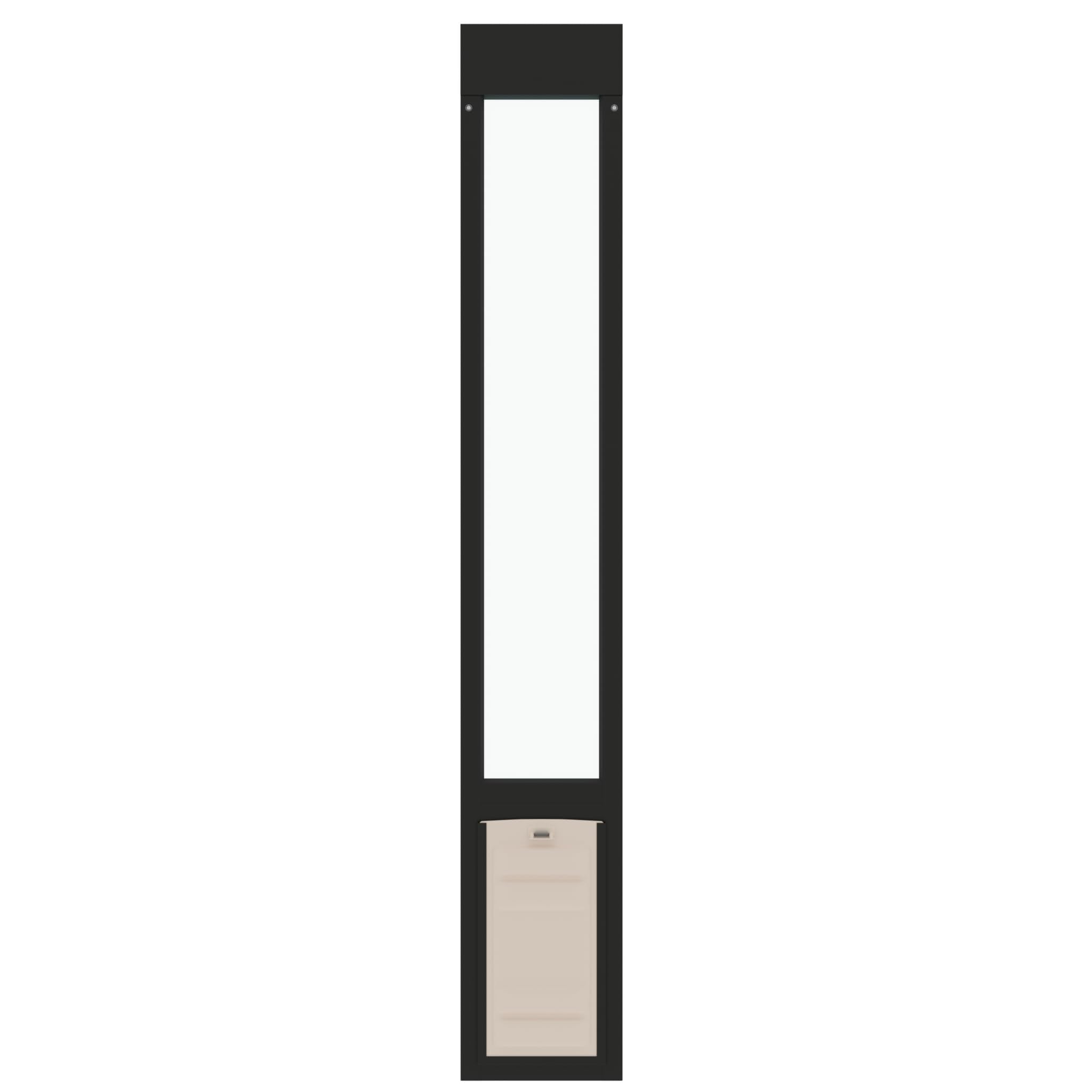 Liberty Pet Door For Sliding Glass Door | Aluminum Frame With Closing Cover | For Home & Rentals | Clear Glass | Black, Medium F