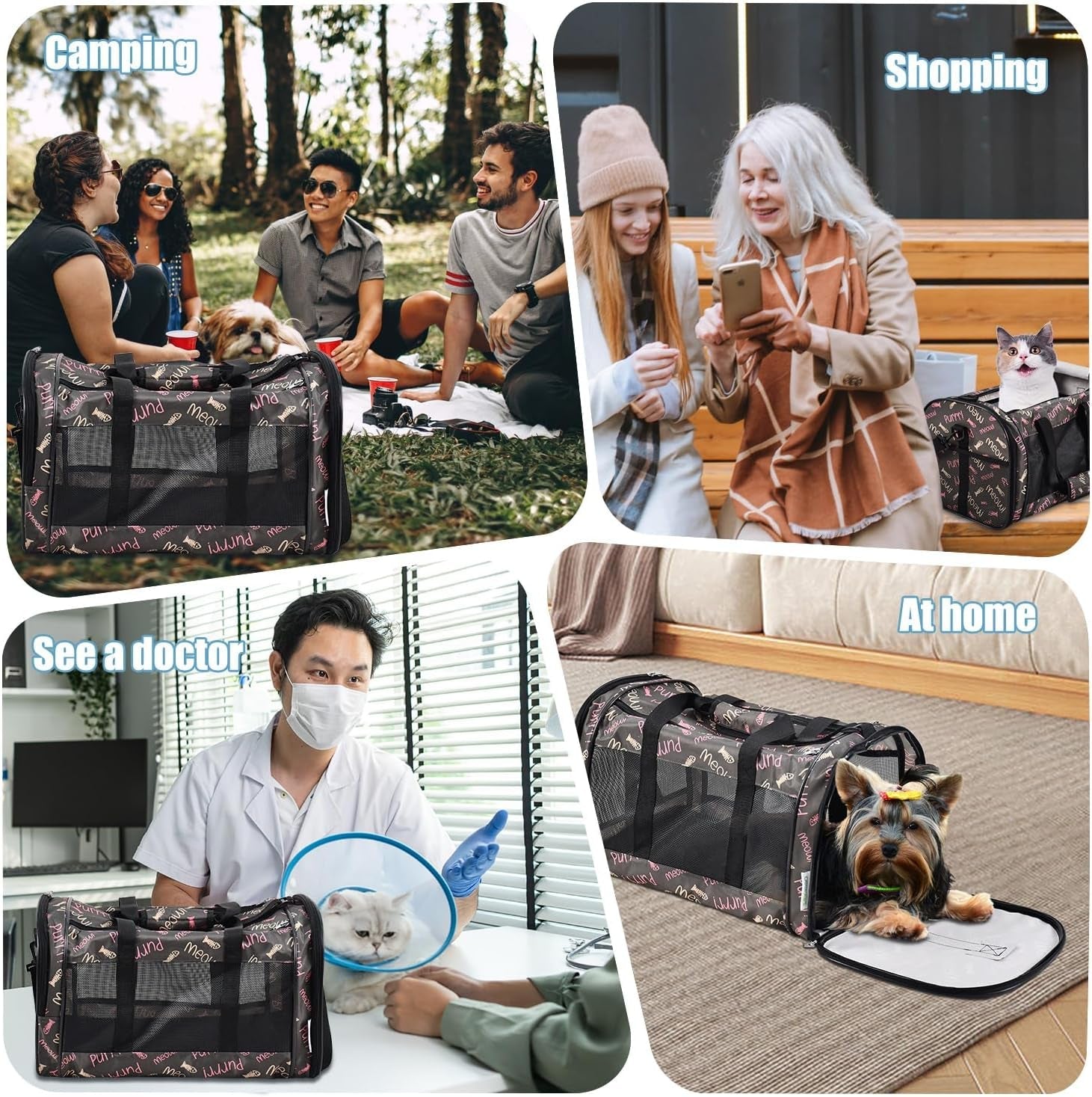 Soft-Sided Pet Carrier for Cats & Small Dogs, 22 lb, 19-Inch