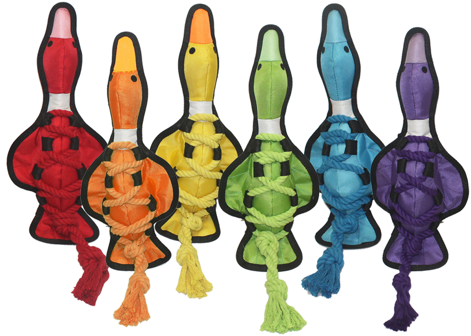 Multipet Cross-Ropes Duck - Assorted Colors 19"
