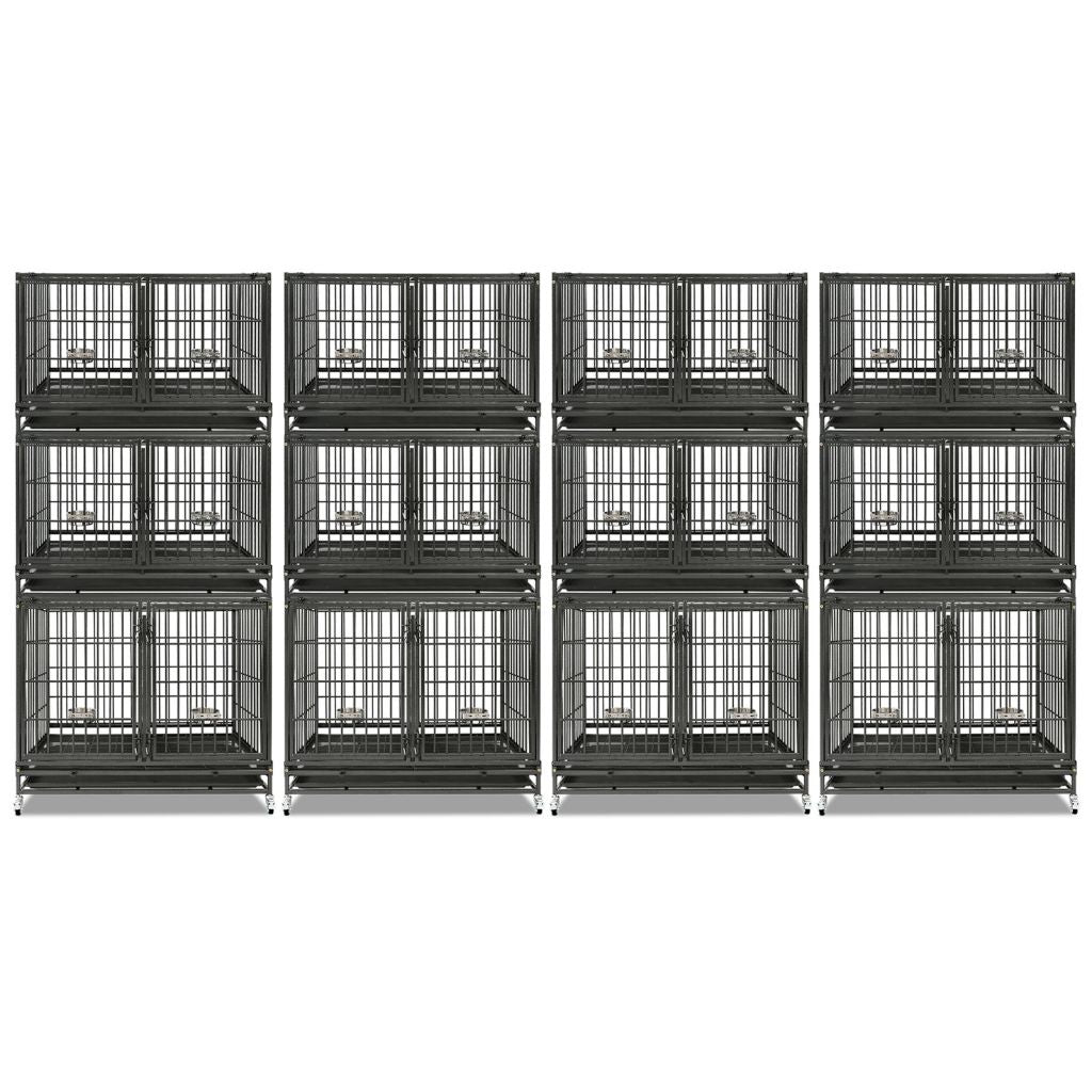 43" Three-Tier Foldable Dog Crate 43TTS