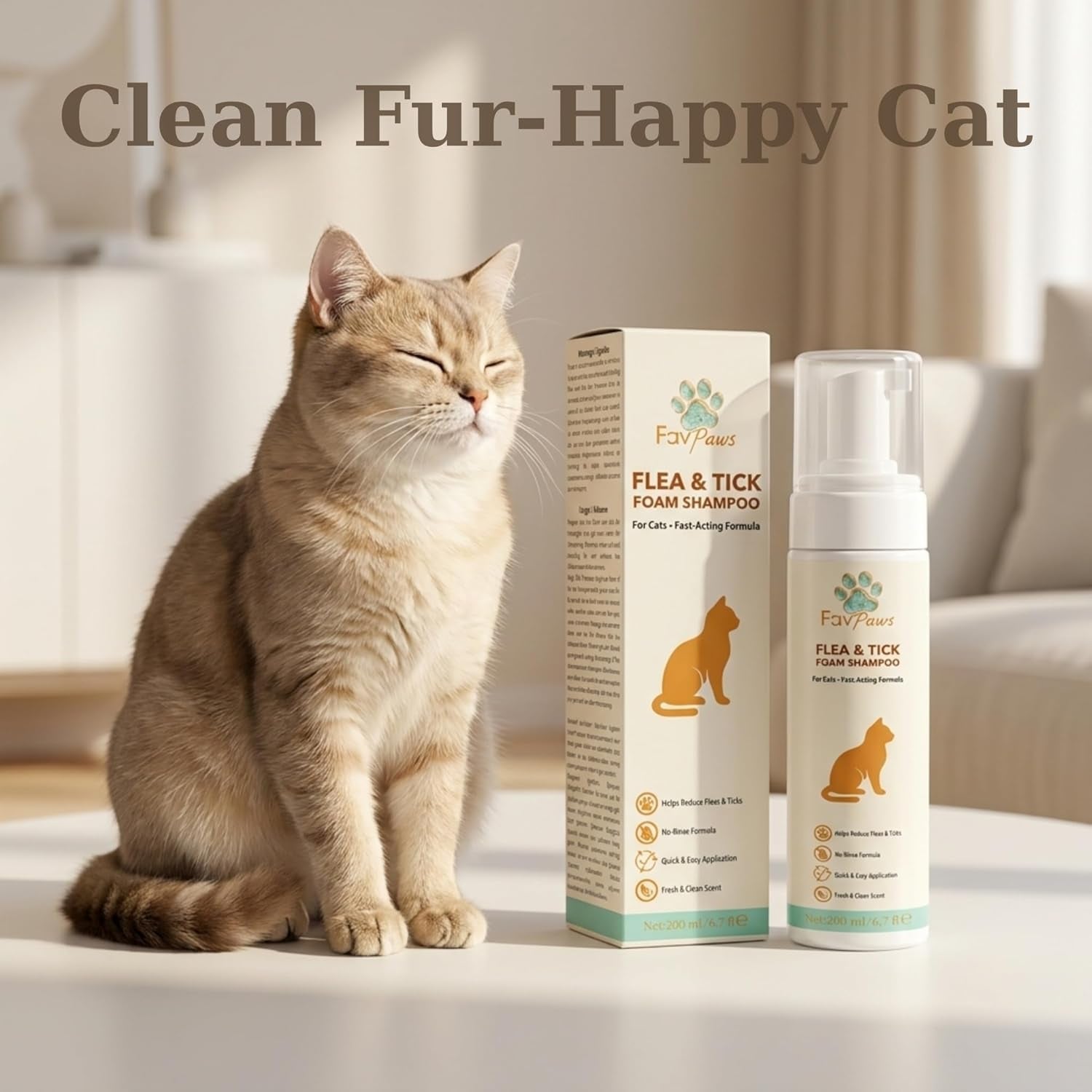 Cat Grooming Kit with Waterless Shampoo, Itch Spray & Scratcher