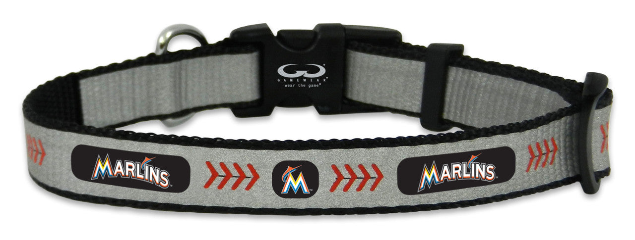 MLB Miami Marlins Baseball Pet Collar, Small, Reflective