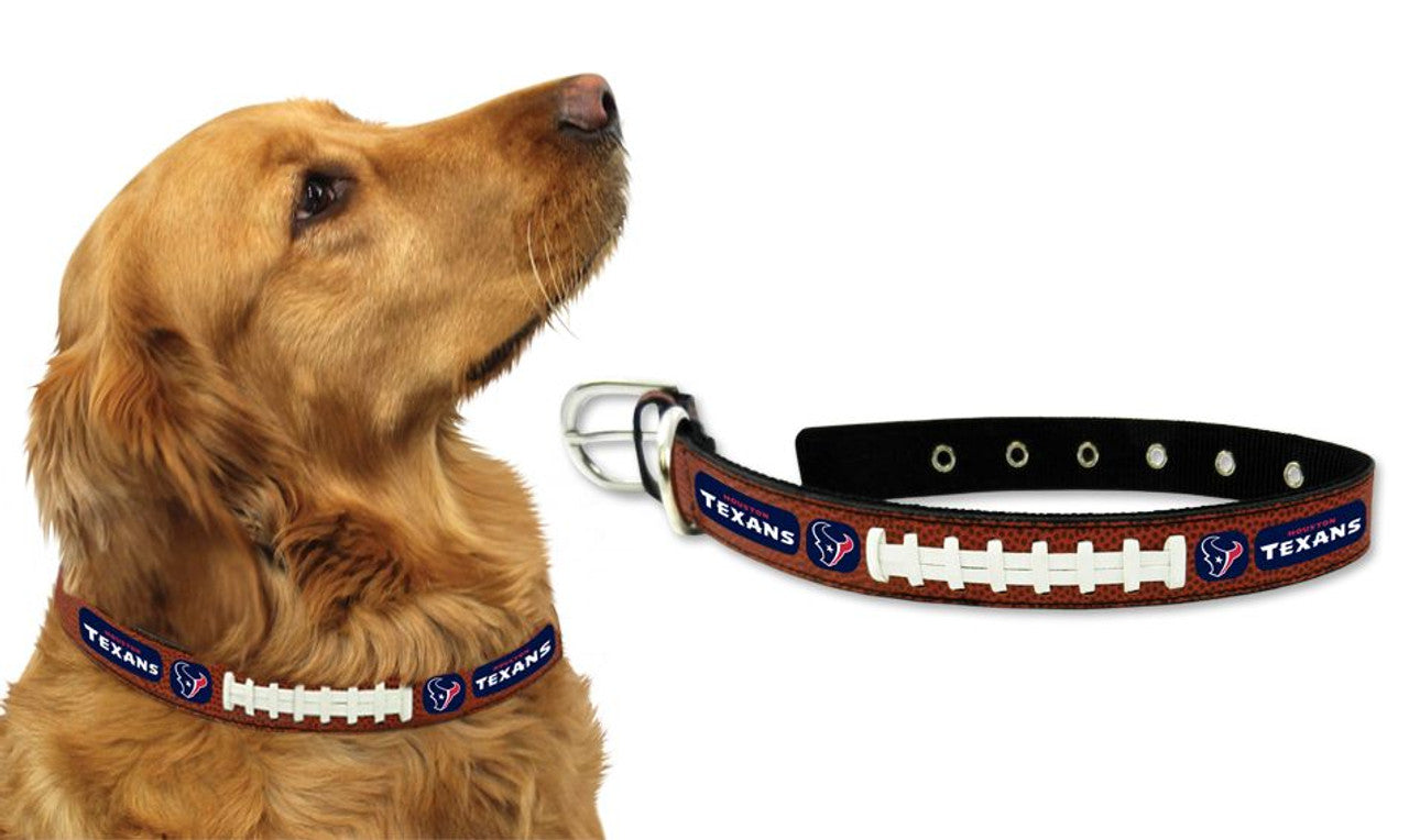 NFL Houston Texans Classic Leather Football Collar, Medium