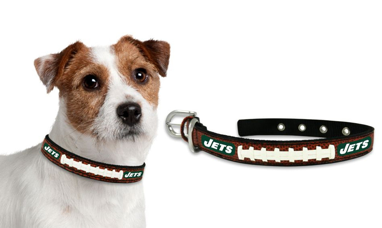 NFL New York Jets Classic Leather Football Collar, Small